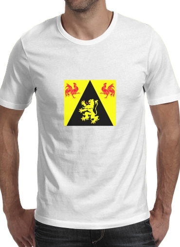  Province du Brabant para Manga curta T-shirt homem em torno do pescoço