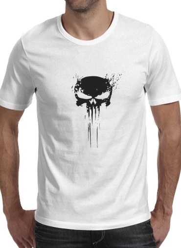  Punisher Skull para Manga curta T-shirt homem em torno do pescoço