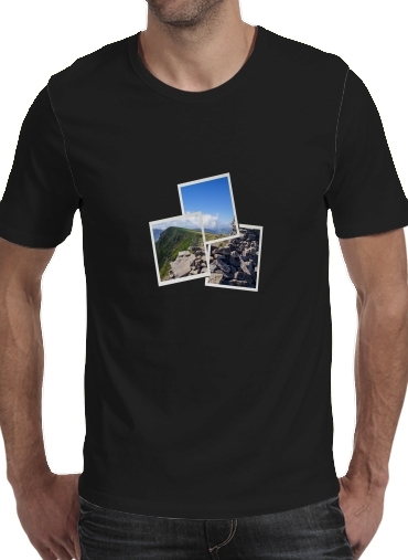  Puy mary and chain of volcanoes of auvergne para Manga curta T-shirt homem em torno do pescoço