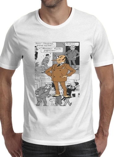  rastapopoulos para Manga curta T-shirt homem em torno do pescoço