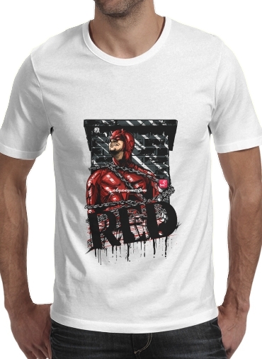  Red  para Manga curta T-shirt homem em torno do pescoço