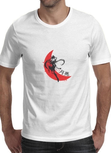  RedSun : Moon para Manga curta T-shirt homem em torno do pescoço