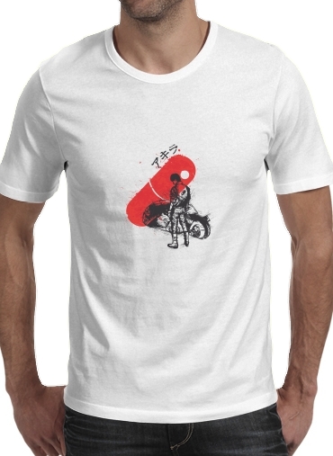  RedSun Akira para Manga curta T-shirt homem em torno do pescoço