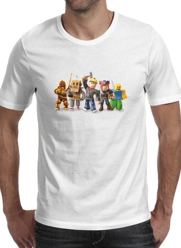  Roblox para Manga curta T-shirt homem em torno do pescoço