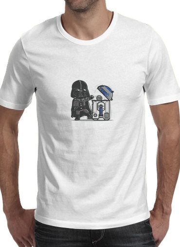  Robotic Trashcan para Manga curta T-shirt homem em torno do pescoço
