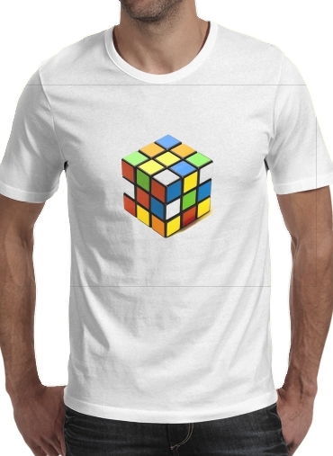 Rubiks Cube para Manga curta T-shirt homem em torno do pescoço