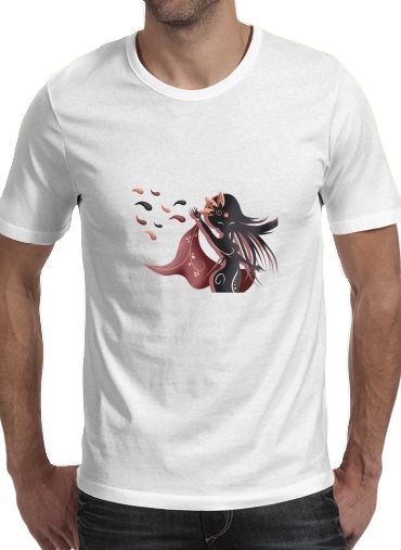 Sarah Oriantal Woman para Manga curta T-shirt homem em torno do pescoço