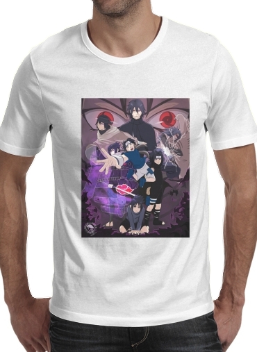  Sasuke Evolution para Manga curta T-shirt homem em torno do pescoço