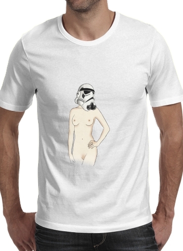  Sexy Stormtrooper para Manga curta T-shirt homem em torno do pescoço