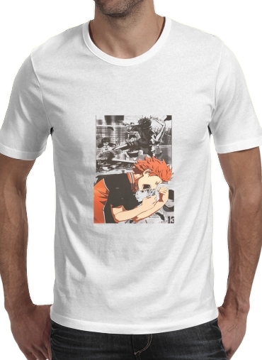 black- Shoyo Hinata Haikyuu para Manga curta T-shirt homem em torno do pescoço
