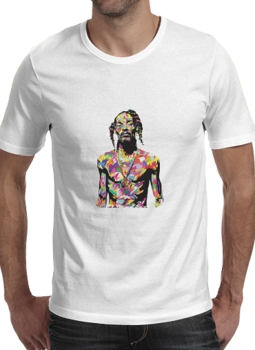  Snoop Dog para Manga curta T-shirt homem em torno do pescoço