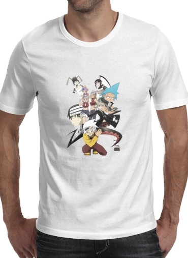 Soul Eater Manga para Manga curta T-shirt homem em torno do pescoço