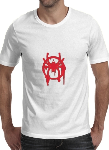  Spider Verse Miles Morales para Manga curta T-shirt homem em torno do pescoço