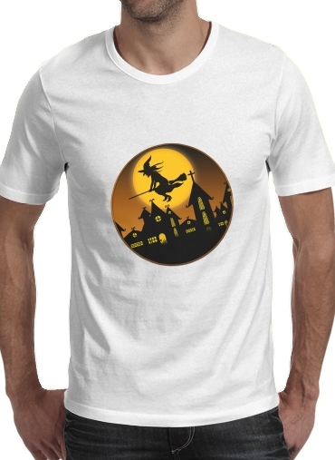  Spooky Halloween 2 para Manga curta T-shirt homem em torno do pescoço