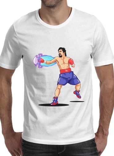  Street Pacman Fighter Pacquiao para Manga curta T-shirt homem em torno do pescoço