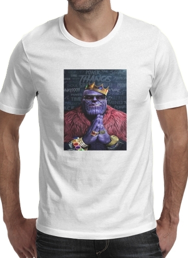  Thanos mashup Notorious BIG para Manga curta T-shirt homem em torno do pescoço