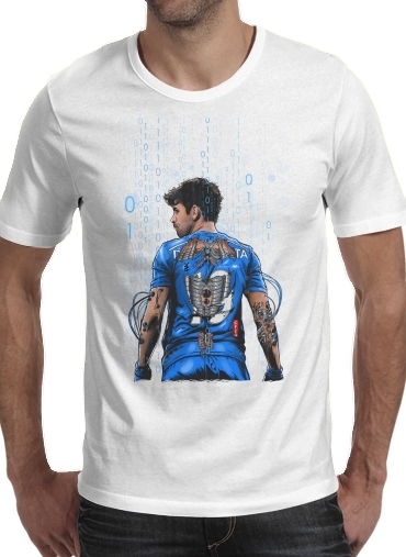  The Blue Beast  para Manga curta T-shirt homem em torno do pescoço