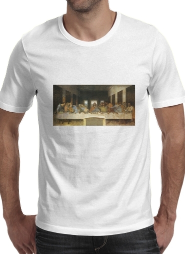  The Last Supper Da Vinci para Manga curta T-shirt homem em torno do pescoço