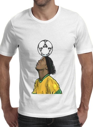  The Magic Carioca Brazil Pixel Art para Manga curta T-shirt homem em torno do pescoço