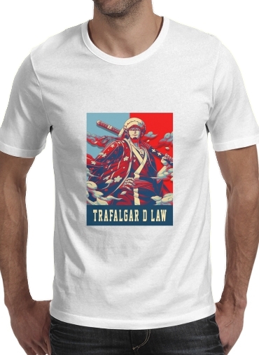  Trafalgar D Law Pop Art para Manga curta T-shirt homem em torno do pescoço