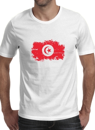  Tunisia Fans para Manga curta T-shirt homem em torno do pescoço