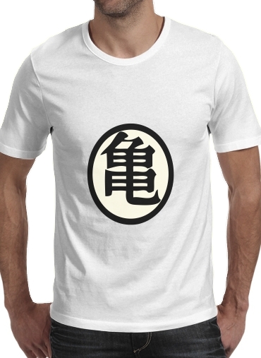  turtle symbol para Manga curta T-shirt homem em torno do pescoço