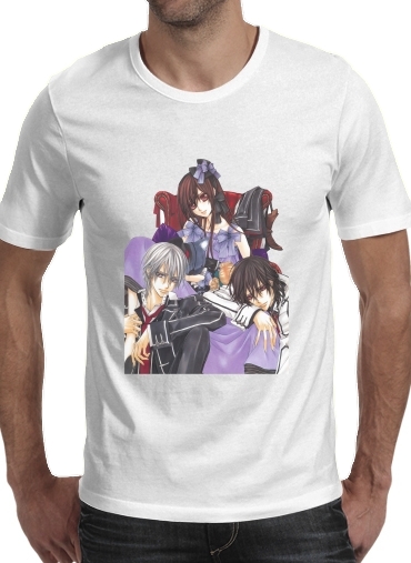  Vampire Knight Love three para Manga curta T-shirt homem em torno do pescoço