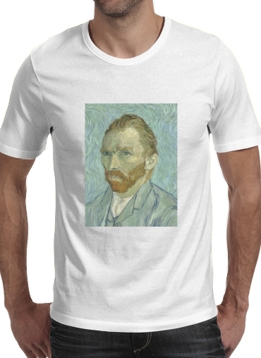  Van Gogh Self Portrait para Manga curta T-shirt homem em torno do pescoço