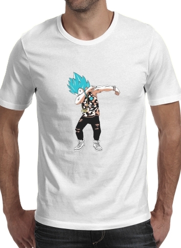  Vegeta Sayian God Dab para Manga curta T-shirt homem em torno do pescoço