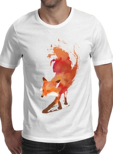  Fox Vulpes para Manga curta T-shirt homem em torno do pescoço