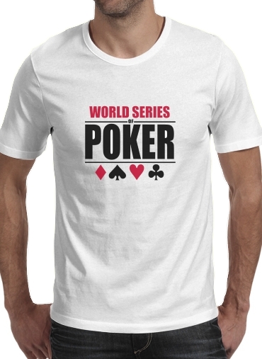  World Series Of Poker para Manga curta T-shirt homem em torno do pescoço