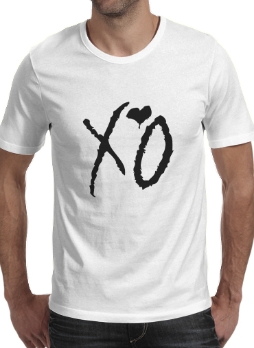  XO The Weeknd Love para Manga curta T-shirt homem em torno do pescoço