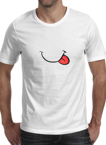  Yum mouth para Manga curta T-shirt homem em torno do pescoço