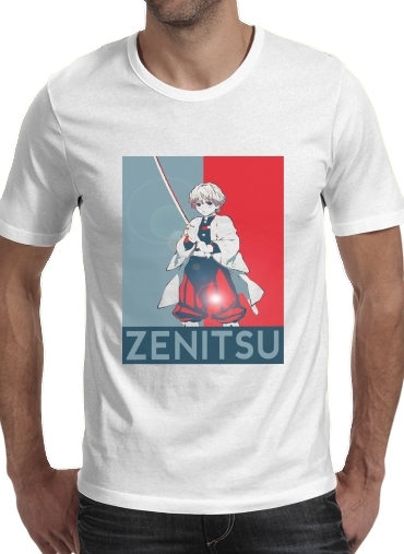  Zenitsu Propaganda para Manga curta T-shirt homem em torno do pescoço