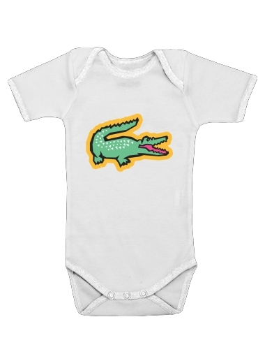  alligator crocodile lacoste para bodysuit bebê manga curta