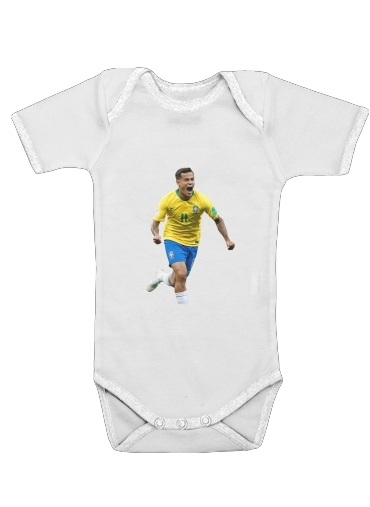  coutinho Football Player Pop Art para bodysuit bebê manga curta