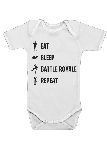  Eat Sleep Battle Royale Repeat para bodysuit bebê manga curta
