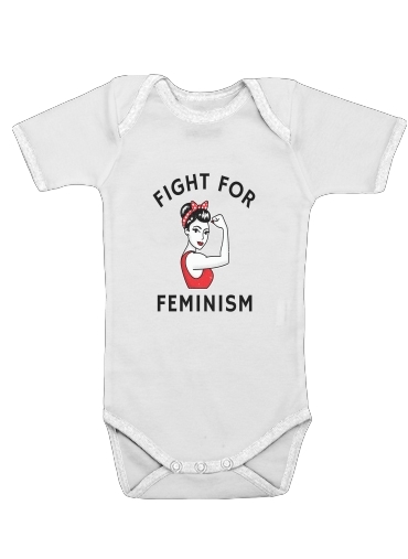  Fight for feminism para bodysuit bebê manga curta