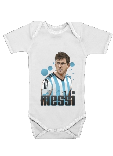  Football Legends: Lionel Messi - Argentina para bodysuit bebê manga curta