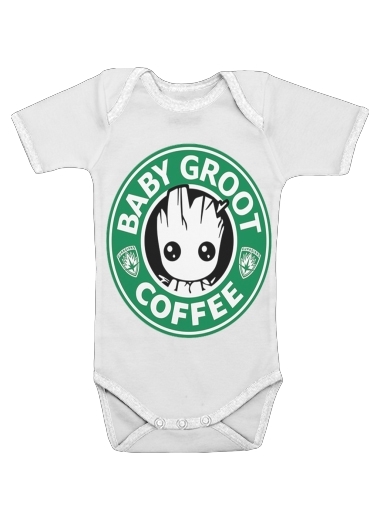  Groot Coffee para bodysuit bebê manga curta