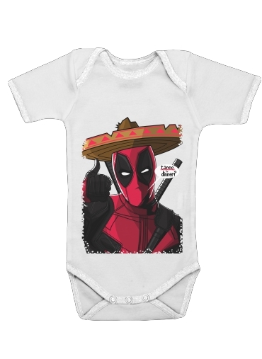  Mexican Deadpool para bodysuit bebê manga curta