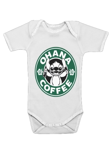  Ohana Coffee para bodysuit bebê manga curta