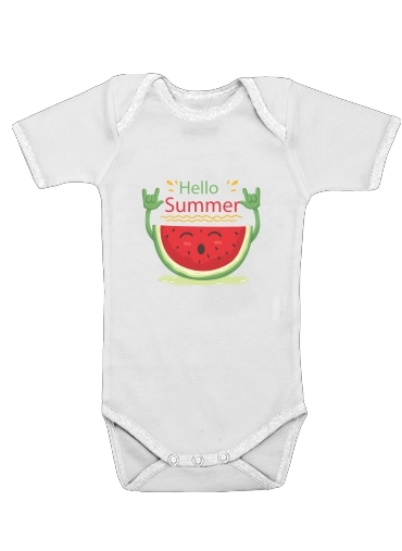  Summer pattern with watermelon para bodysuit bebê manga curta