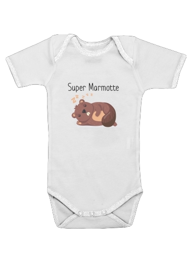  Super marmotte para bodysuit bebê manga curta