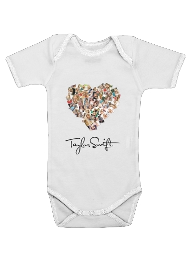  Taylor Swift Love Fan Collage signature para bodysuit bebê manga curta
