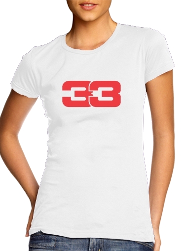  33 Max Verstappen para T-shirt branco das mulheres