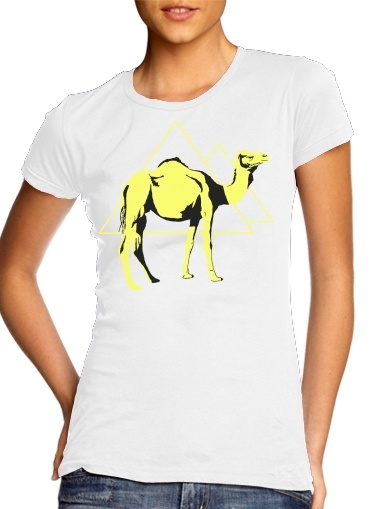  Arabian Camel (Dromedary) para T-shirt branco das mulheres