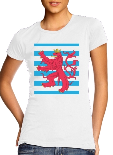  Armoiries du Luxembourg para T-shirt branco das mulheres