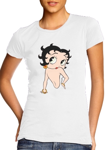  Betty boop para T-shirt branco das mulheres