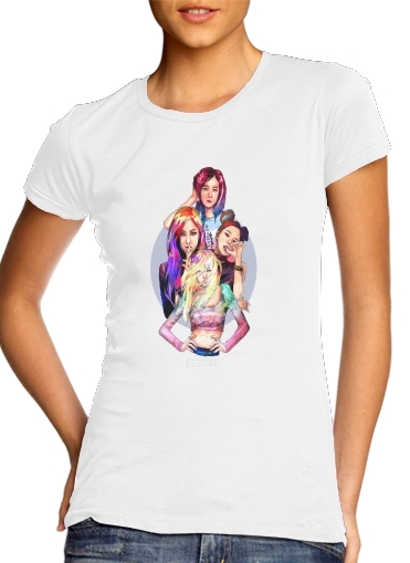 Blackpink FanART para T-shirt branco das mulheres